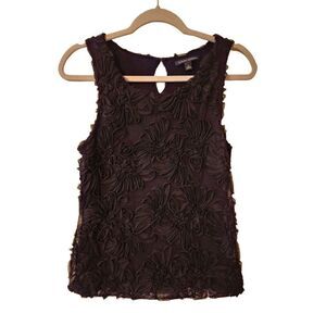 Banana Republic puff mesh overlay tank